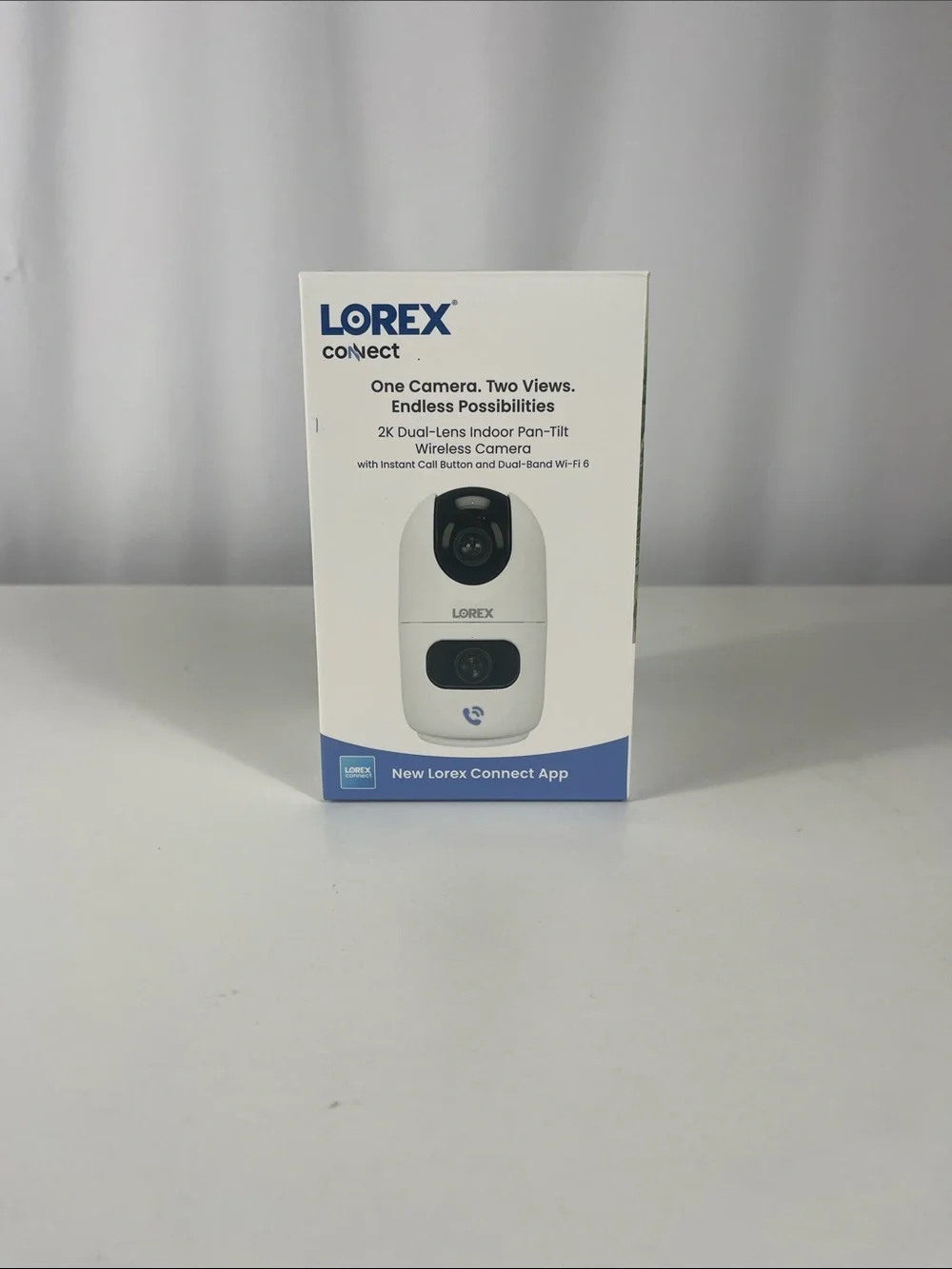 Connect White Dual-Lens Indoor Pan-Tilt Camera